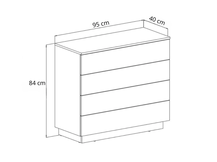 Komoda z szufladami i oświetleniem LED Nuveo Kaszmir