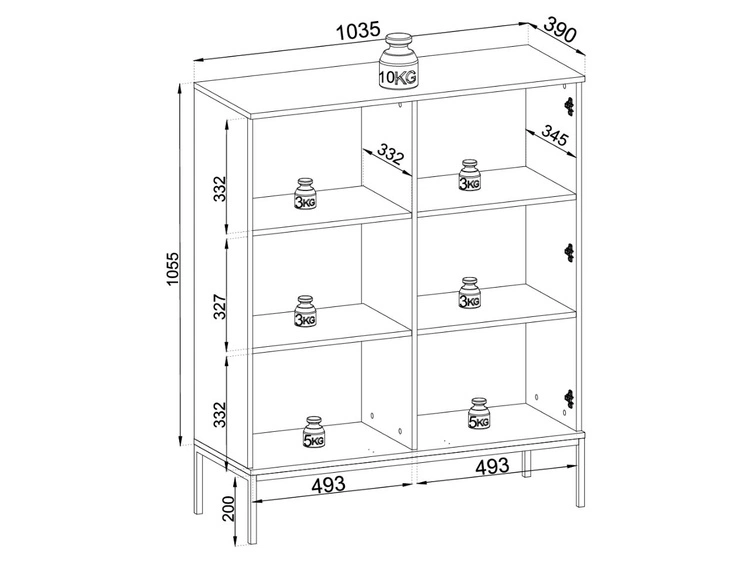 Witryna stojąca do salonu z oświetleniem LED niska Deo Dąb Wotan