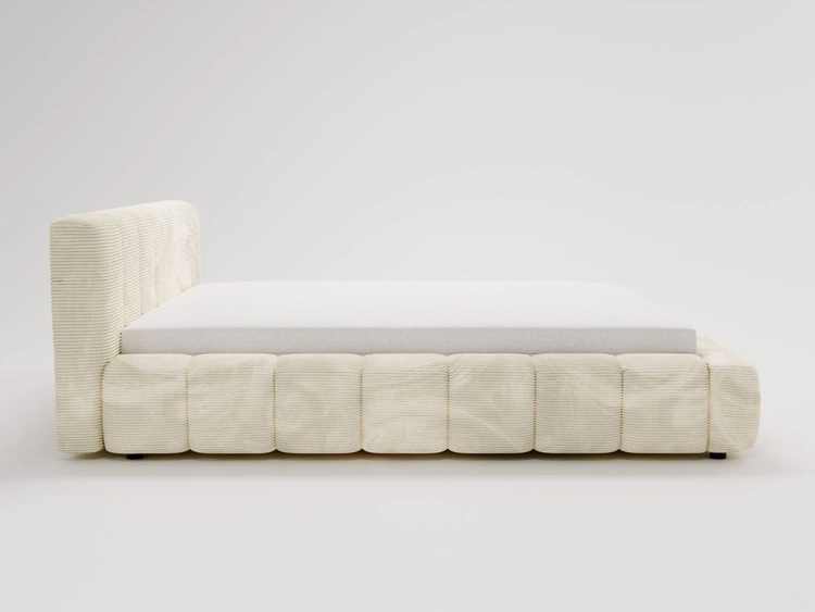 Łóżko tapicerowane z pojemnikiem na pościel 120x200 Ibiza Kremowe