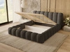 Łóżko tapicerowane z pojemnikiem i stelażem 120x200 Averia Ciemny szary