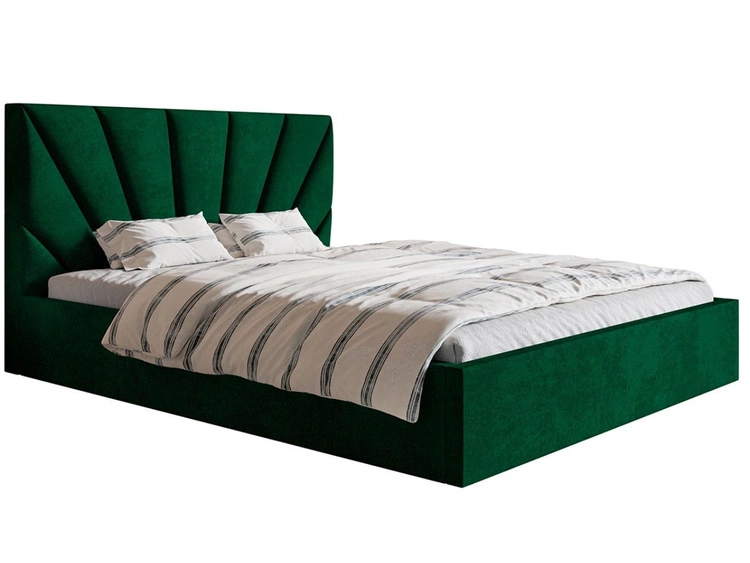 Łóżko tapicerowane z pojemnikiem i stelażem 180x200 Orlo ciemnozielone