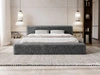 Łóżko tapicerowane z pojemnikiem i stelażem 160x200 cm Enjoy Szare