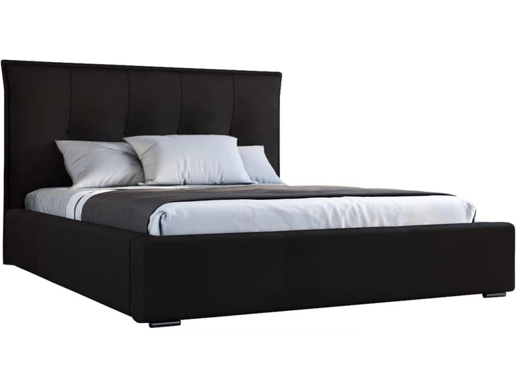 Łóżko tapicerowane z pojemnikiem i stelażem 120x200 Valencia Czarny