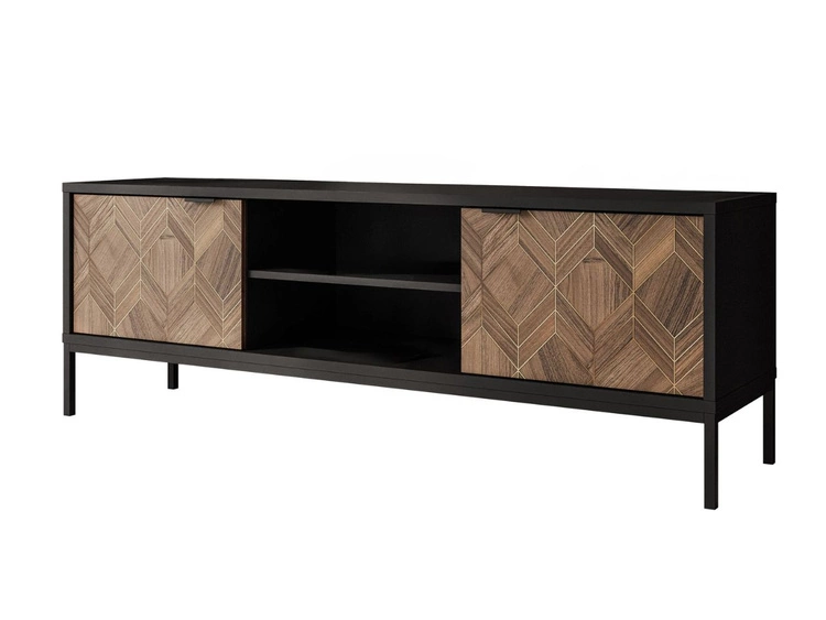 Szafka pod telewizor z drzwiczkami Tavio Czarna