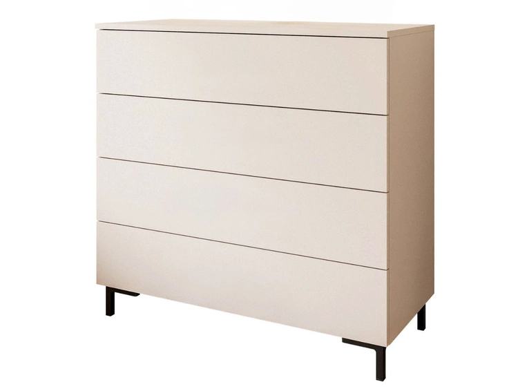 Komoda z szufladami i oświetleniem LED na czarnych nogach Nuveo Kaszmir