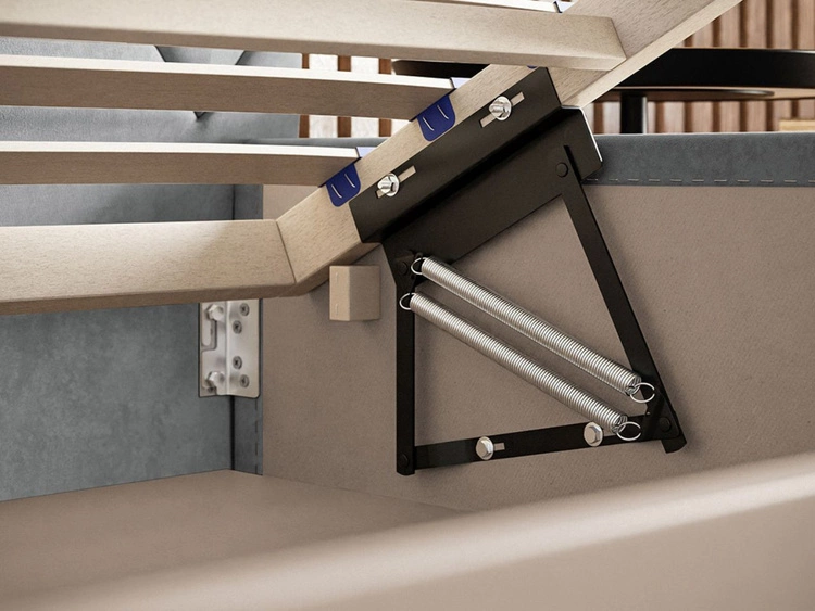 Łóżko tapicerowane z pojemnikiem i stelażem 180x200 Taranto Beżowe