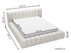Łóżko tapicerowane z pojemnikiem na pościel i stelażem 120x200 Italia Szare