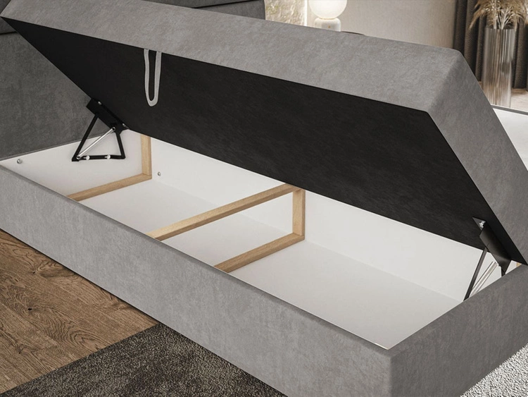 Łóżko kontynentalne z pojemnikiem na pościel 160x200 Hera Zielone