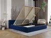 Łóżko tapicerowane z pojemnikiem i stelażem 140x200 Lipari Niebieski