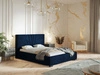 Łóżko tapicerowane z pojemnikiem i stelażem 140x200 Tesis Ciemnoniebieskie