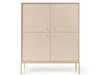 Komoda z drzwiami na złotych nóżkach Amor Beż piaskowy
