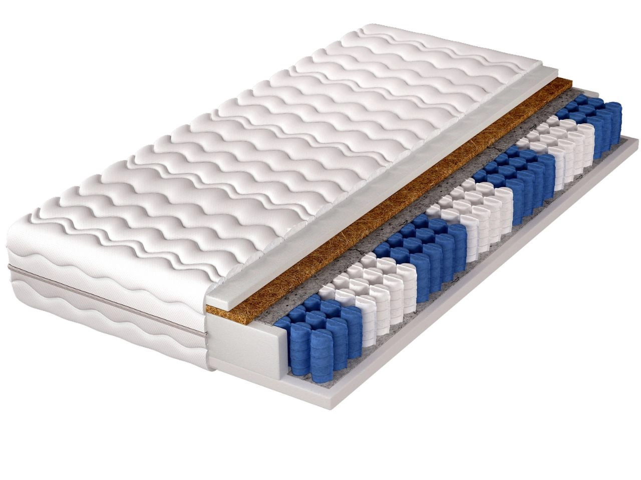 Materac kieszeniowy pocket z matą kokosową i pianką poliuretanową Dormitorio 80x200