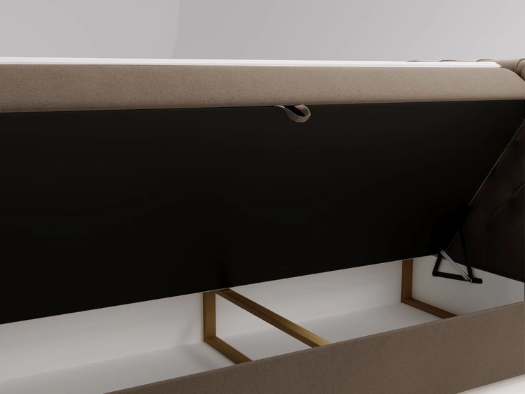 Łóżko kontynentalne z pojemnikiem na pościel 180x200 Montego Brązowe