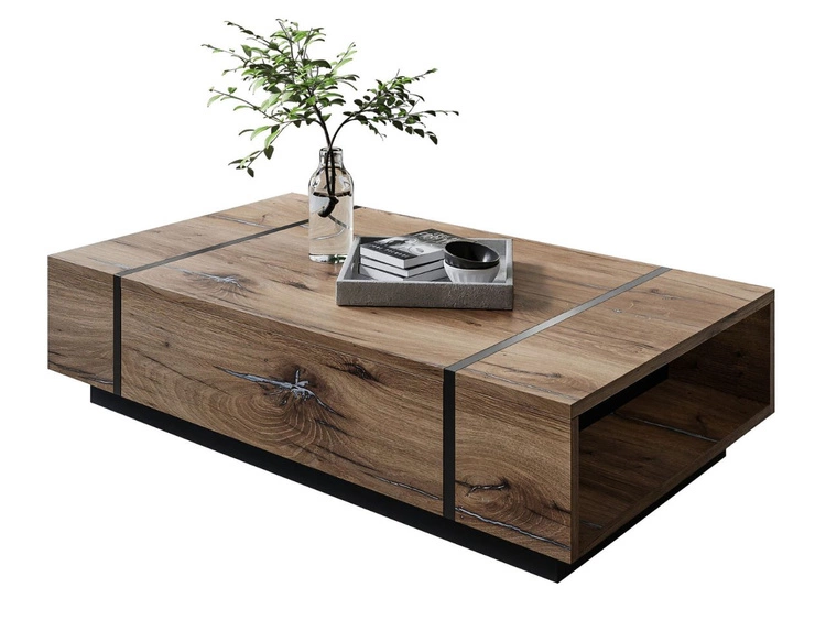 Stolik kawowy w stylu loft Lunelie dąb Flagstaff