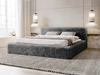 Łóżko tapicerowane z pojemnikiem i stelażem 160x200 cm Enjoy Szare