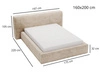 Łóżko tapicerowane z pojemnikiem i stelażem 160x200 cm Monza Beżowe