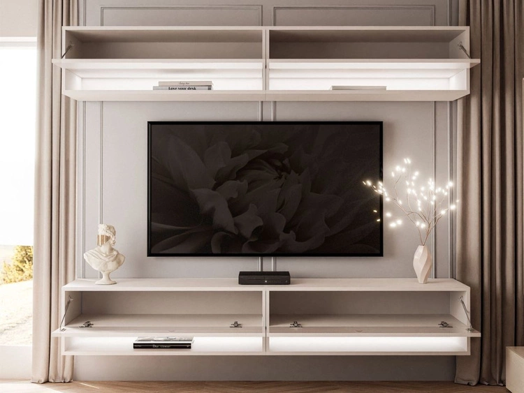 Meblościanka wisząca z oświetleniem LED Aurelie Kaszmir mat