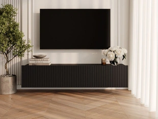Szafka pod telewizor z drzwiczkami 150 cm Kioto Czarna