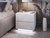 Stolik nocny z dwoma szufladami Nuveo Lux Biały Połysk