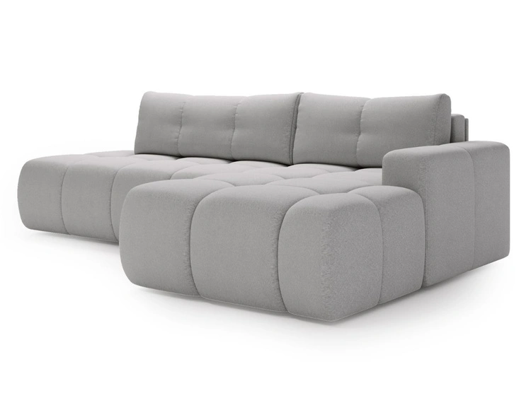 Narożnik L Prawy z funkcją spania i pojemnikiem Montero Szary