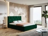 Łóżko tapicerowane z pojemnikiem i stelażem 120x200 Tasso Zielone