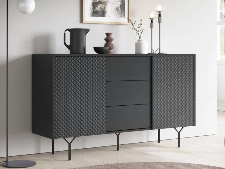 Zestaw mebli do salonu Ravi Czarny