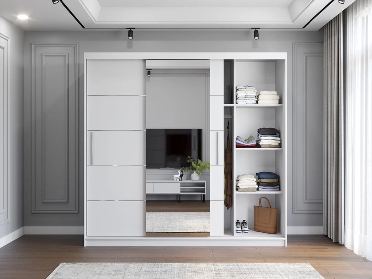 Szafa trzydrzwiowa z drzwiami przesuwnymi Alma Czarna