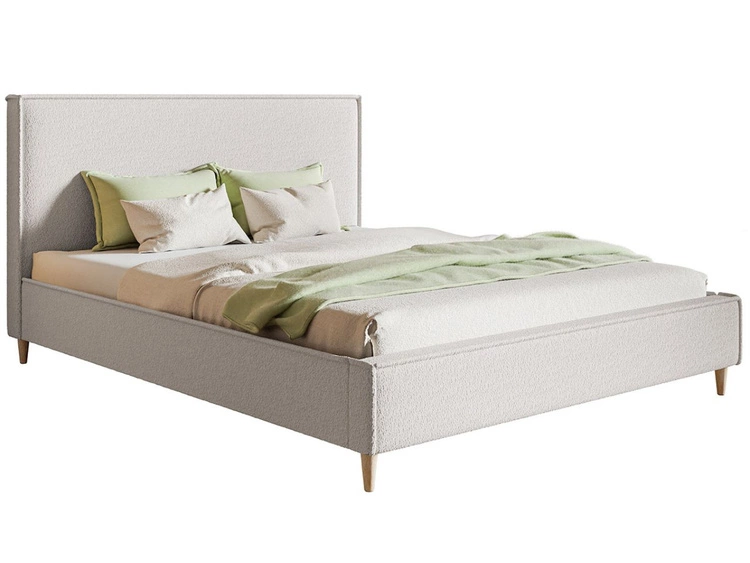 Łóżko tapicerowane ze stelażem 140x200 Grenada Kremowy