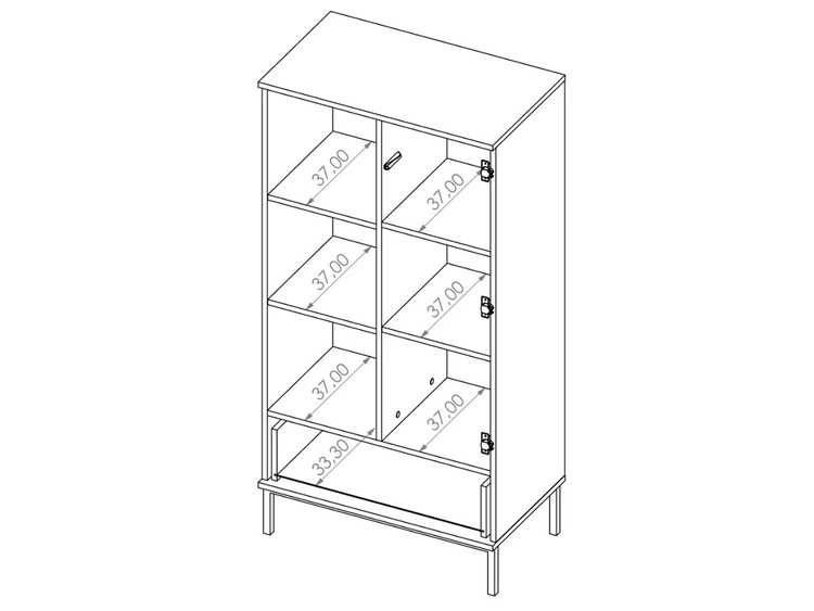 Regał z szufladą i drzwiczkami Soroko Hikora