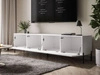 Szafka RTV pod telewizor z drzwiczkami na czarnych nóżkach 200 cm Nodoo Biały połysk
