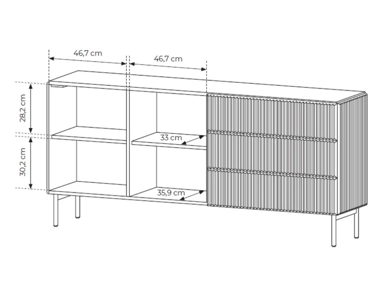 Komoda z drzwiami i szufladami 177 Qualita Kaszmirowa