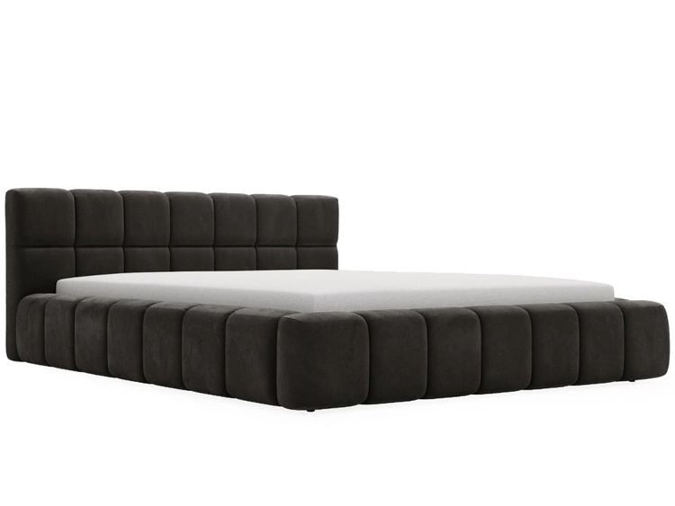 Łóżko tapicerowane z pojemnikiem i stelażem 160x200 Alicante Antracytowe