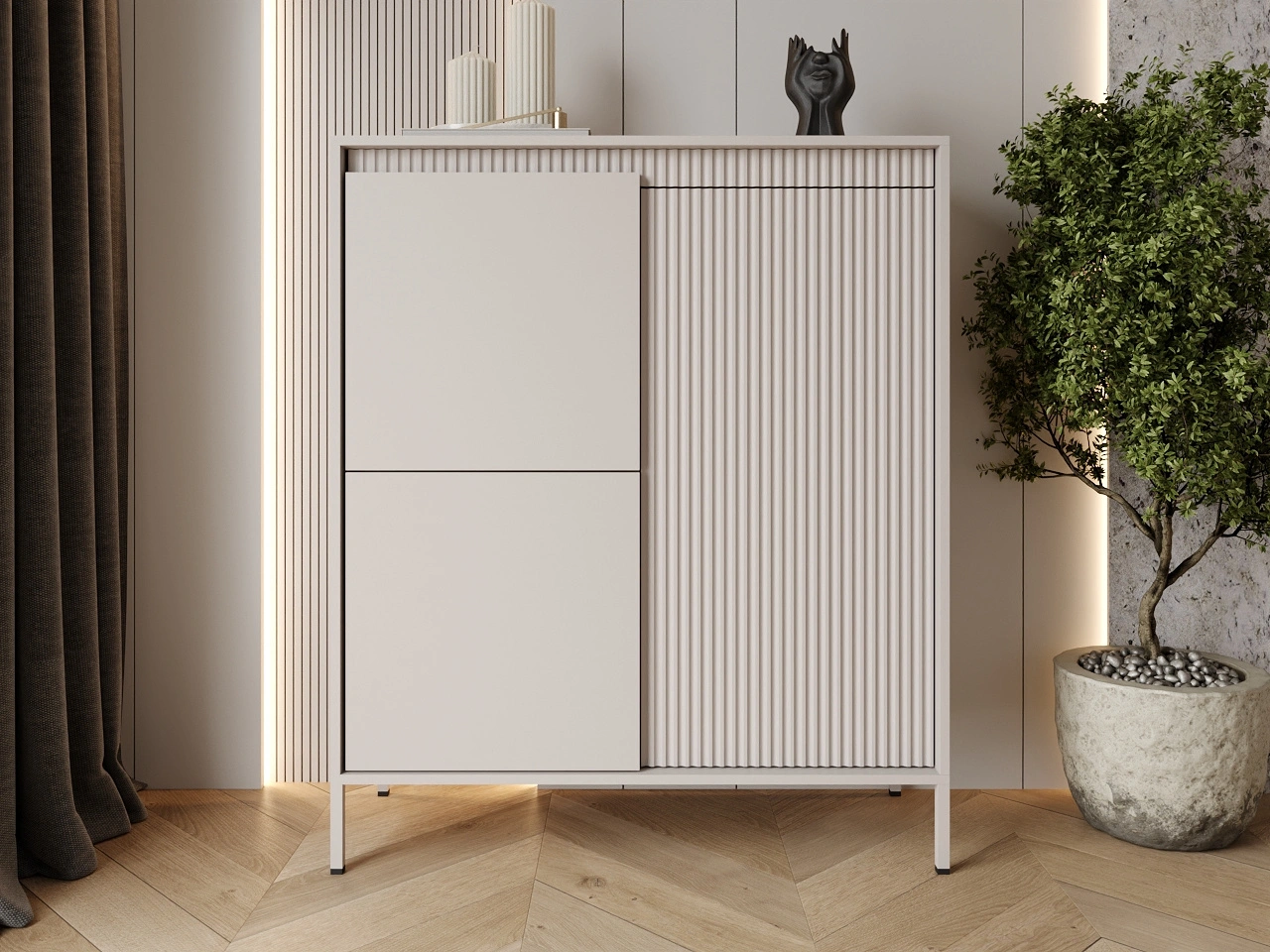 Komoda z drzwiami Sorano Beżowa