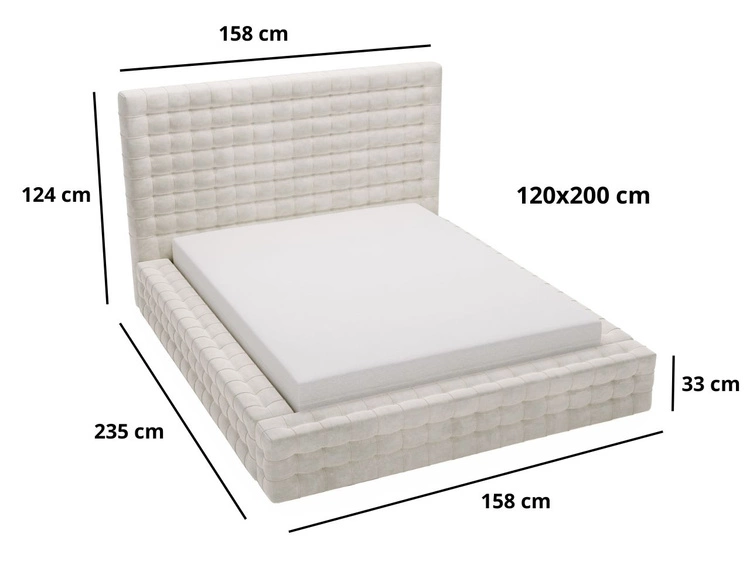 Łóżko tapicerowane z pojemnikiem i stelażem 120x200 Barbados Zielone