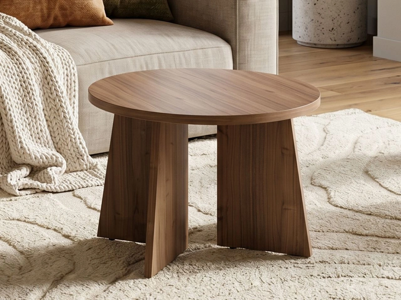 Ława kawowa mała okrągła Arelis Orzech Royal