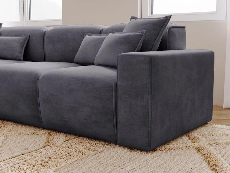 Narożnik L Lewy Leni Ciemny szary