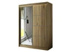 Szafa przesuwna z lustrem 150 cm z oświetleniem LED Portel Dąb Craft Złoty
