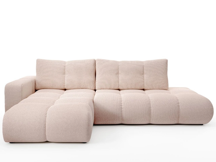 Narożnik L Lewy z funkcją spania i pojemnikiem Sile L Jasnoróżowy