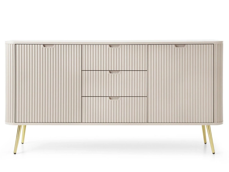 Komoda z drzwiami i szufladami na złotych nogach Viva Beżowa