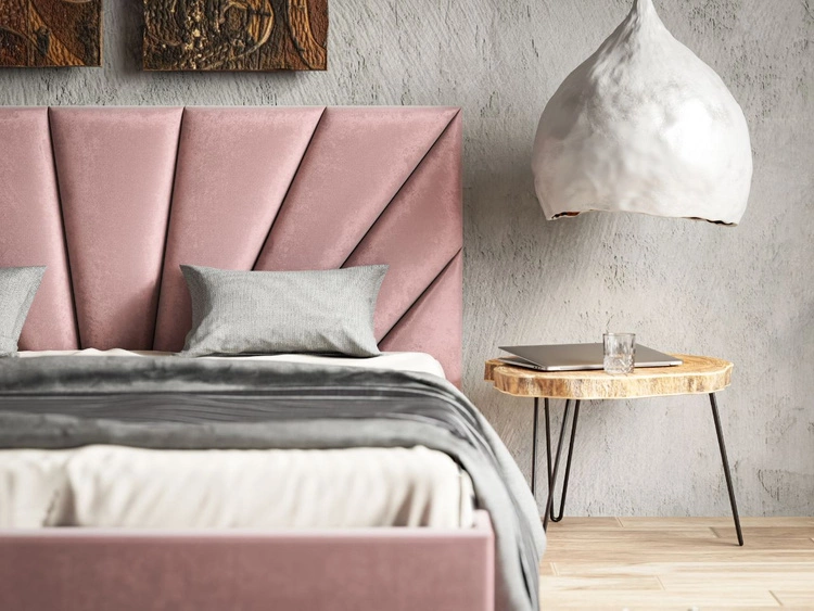 Łóżko tapicerowane ze stelażem 160x200 Fuzi beżowe