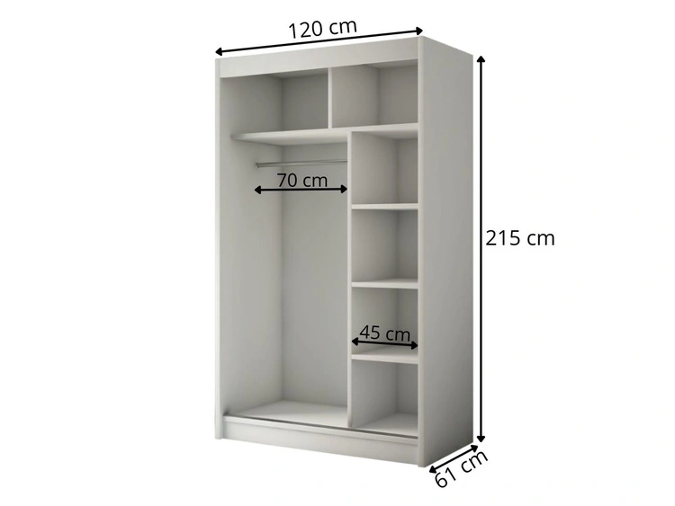 Szafa przesuwna z lamelami 120 cm Loreto Dąb Craft Złoty, Czarna