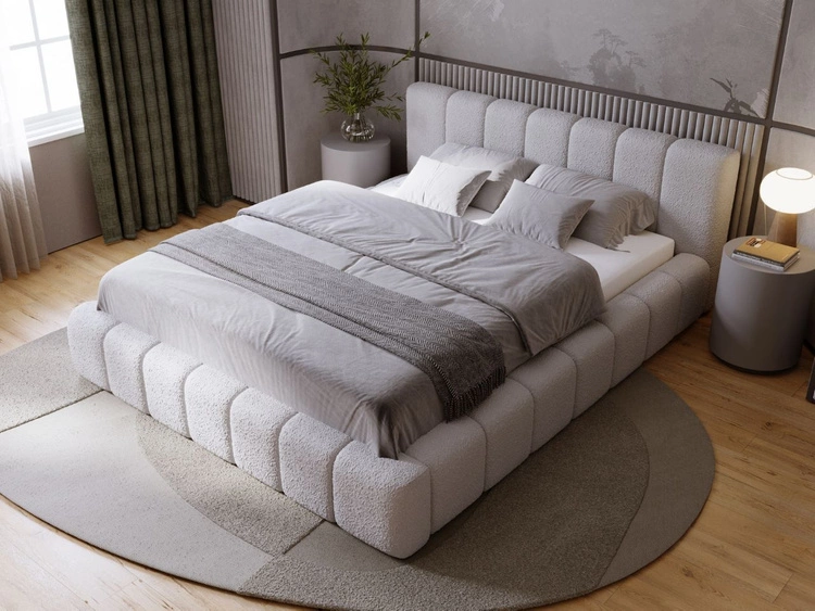 Łóżko tapicerowane z pojemnikiem i stelażem 120x200 Orio szary