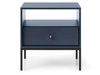 Stolik nocny z szufladą na czarnych nóżkach Amor Granatowy