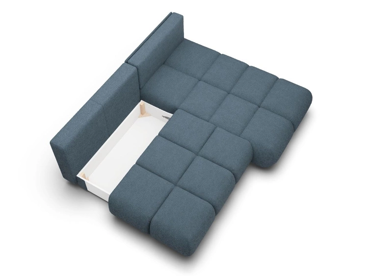 Narożnik z funkcją spania i pojemnikiem Prawy Milet Ciemnoniebieski