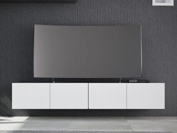 Zestaw szafek pod telewizor z drzwiczkami 200 cm Kioto Biały