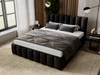 Łóżko tapicerowane z pojemnikiem i stelażem 200x200 Neos Czarne