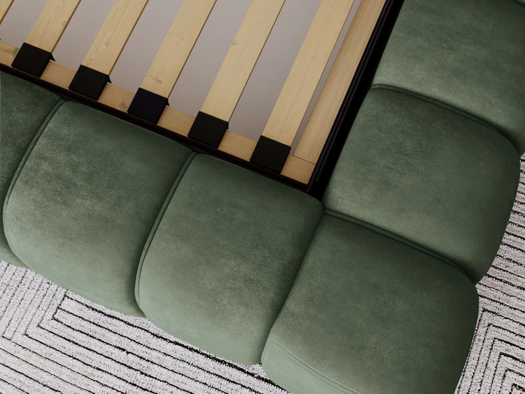 Łóżko tapicerowane z pojemnikiem na pościel i stelażem 160x200 Italia Zielone