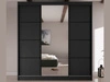Szafa przesuwna z lustrem 200 cm Vello Czarna