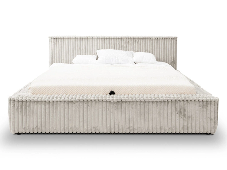 Łóżko tapicerowane z pojemnikiem i stelażem 120x200 Lago Jasnoszare