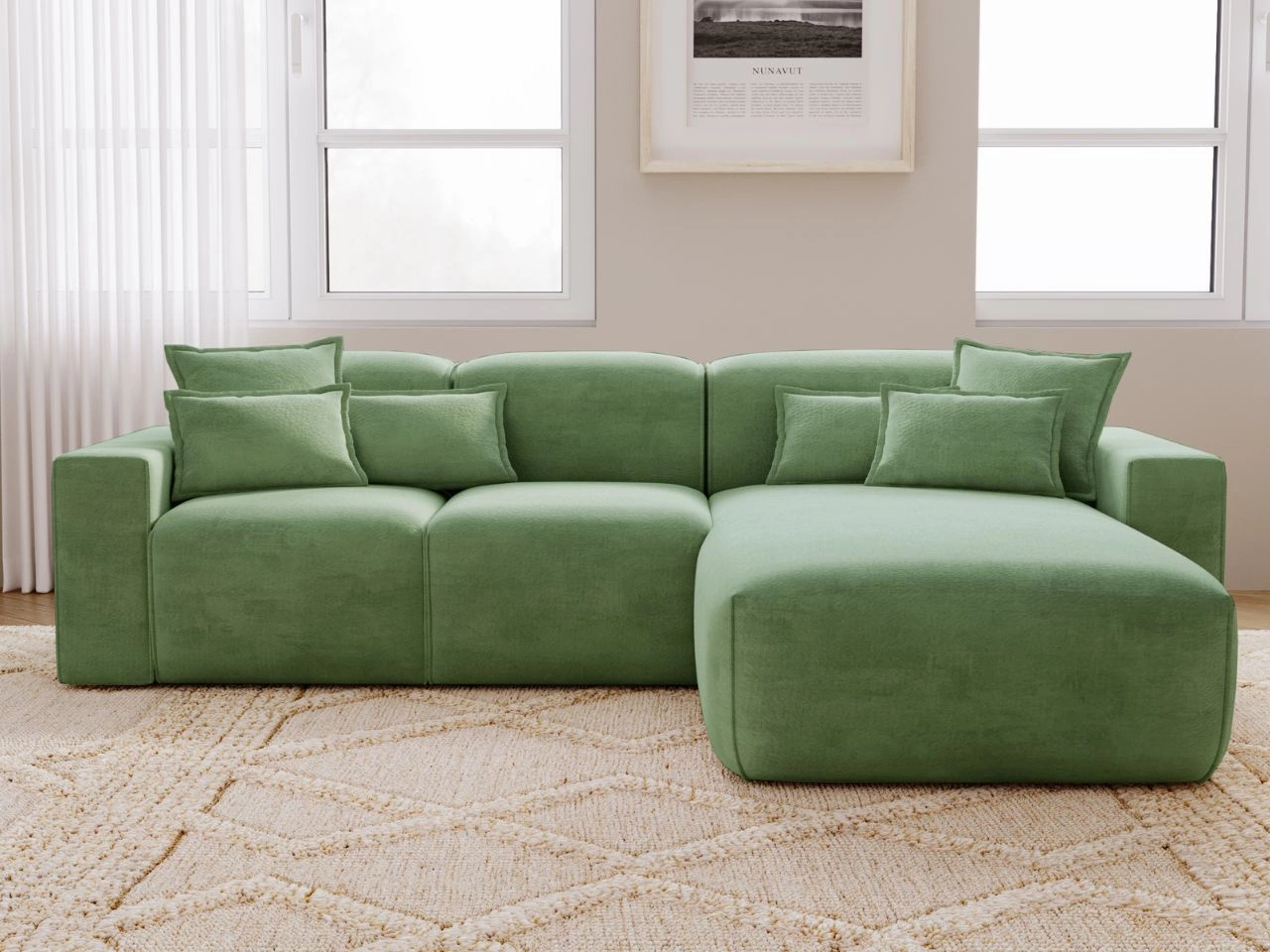 Narożnik L Prawy Leni Zielony